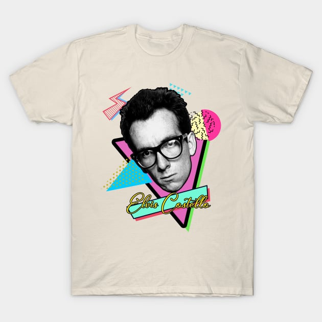 vintage Elvis Costello Design T-Shirt by GekNdangSugih